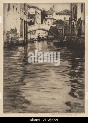 Reflections, Venedig (Luciano-Brücke, Canal Grande). Künstler: Mortimer Menpes, Britisch, 1855–1938 Stockfoto