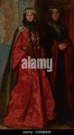 Goneril und Regan, König Lear, Akt I, Szene I. Künstler: Edwin Austin Abbey, amerikanisch, 1852–1911, M.A. (HON.) 1897 Stockfoto