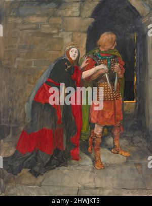 Lady Macbeth: „Unentschlossene! Gib mir die Dolche…,“ Akt II, Szene II, Macbeth. Künstler: Edwin Austin Abbey, amerikanisch, 1852–1911, M.A. (HON.) 1897 Stockfoto