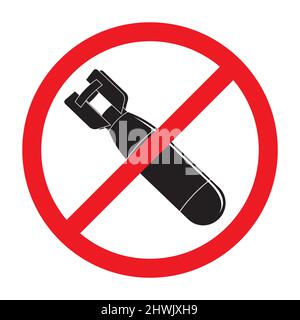 Bombenanschlag-Stoppschild. Kein Krieg. Flache Vektorgrafik. Stock Vektor