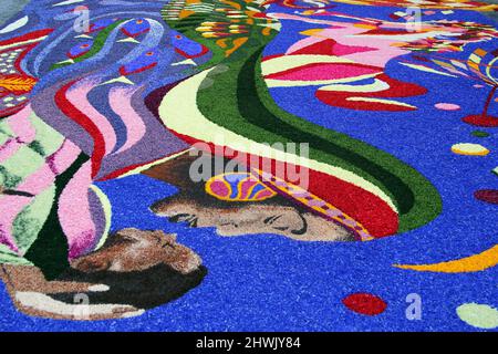 Infiorata von Spello Umbria Italien Stockfoto