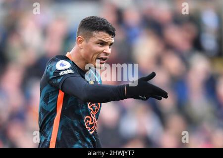 Thiago Silva aus Chelsea während des Premier League-Spiels zwischen dem FC Burnley und dem FC Chelsea in Turf Moor, Burnley, Großbritannien. Bilddatum: Samstag, 5. März 2022. Bildnachweis sollte lauten: Anthony Devlin Stockfoto