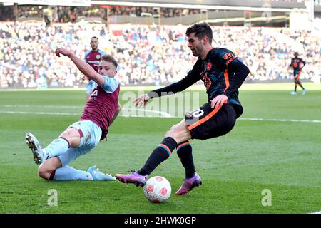 Chelseas Christian Pulisic in Aktion während des Premier League-Spiels zwischen dem FC Burnley und dem FC Chelsea in Turf Moor, Burnley, Großbritannien. Bilddatum: Samstag, 5. März 2022. Bildnachweis sollte lauten: Anthony Devlin Stockfoto