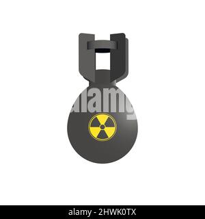 Vektorbild einer realistischen Atombombe auf weißem Hintergrund. Stock Vektor