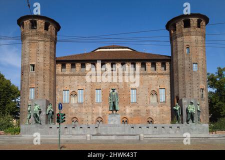 Palazzo Madama e Casaforte degli Acaja in Turin, Italien. Stockfoto