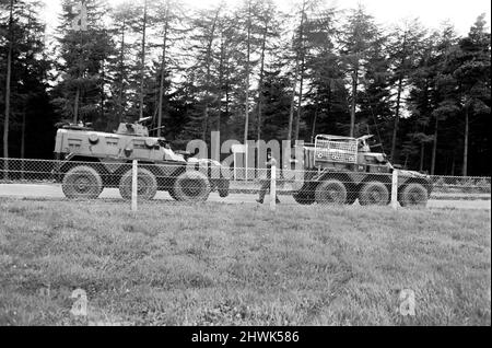 Grenzpatrouille der britischen Armee im Einsatz in Nordirland. 1971 72.-00062-007. August Stockfoto
