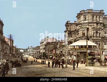 Kreshchatik-Platz, Kiew, Ukraine, Anfang des 20.. Jahrhunderts Stockfoto