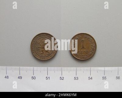 1 Cent von Wilhelm III., König der Niederlande aus Utrecht. Herrscher: Wilhelm III., König der Niederlande, Holländer, 1817–1890, regierte 1849–90 Münzstätte: Utrecht Stockfoto
