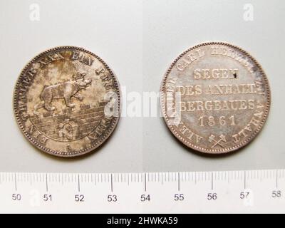 1 Taler von Alexander Carl aus Berlin. Herrscher: Alexander Carl, Deutsche Münzstätte: Berlin Künstler: Unbekannt Stockfoto