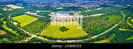 Luftpanorama von Monza Rennzirkusse in der Nähe von Mailand, Lombardei Region von Italien Stockfoto