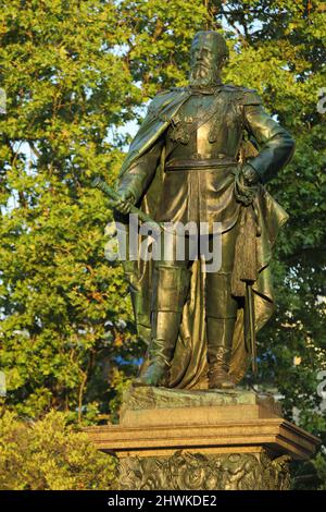 Denkmal für Kaiser Wilhelm I., am Kaiser-Friedrich-Platz, in Wiesbaden, Hessen, Deutschland Stockfoto