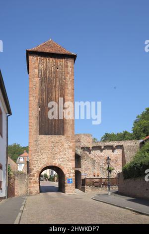 Historisches Innentor aus Holz, in Gelnhausen, Hessen, Deutschland Stockfoto