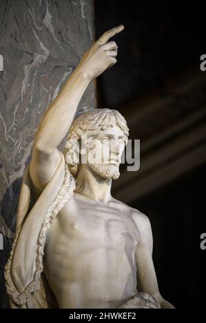 Rom. Italien. Johannes der Täufer (S. Giovanni Battista), Statue von Giuseppe Obici, 1856, Basilica di Santa Maria sopra Minerva (Basilika Santa Maria ab Stockfoto