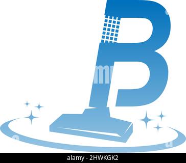 Abbildung des Reinigungsdienstes mit dem Logo mit dem Buchstaben B als Symbolvorlage Stock Vektor