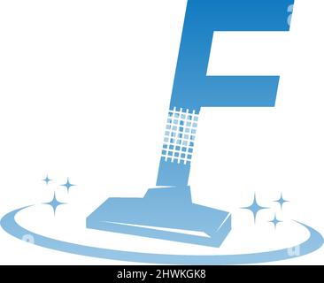 Abbildung des Reinigungsdienstes mit dem Logo mit dem Buchstaben „F“ als Vorlage Stock Vektor