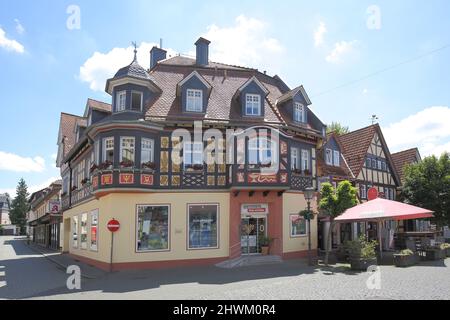 Historic Park Pharmacy, Baujahr 1909, in Schotten, Hessen, Deutschland Stockfoto