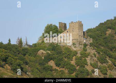 Schloss Liebenstein in Kamp-Bornhofen, Rheinland-Pfalz, Deutschland Stockfoto