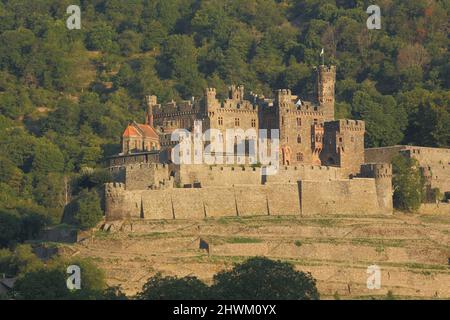 Schloss Reichenstein in Trechtingshausen, Rheinland-Pfalz, Deutschland Stockfoto