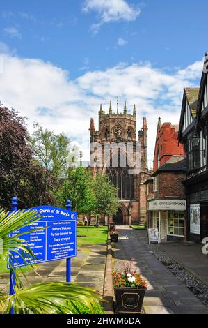 St Mary's Church, High Street, Nantwich, Ches hire, England, Vereinigtes Königreich Stockfoto