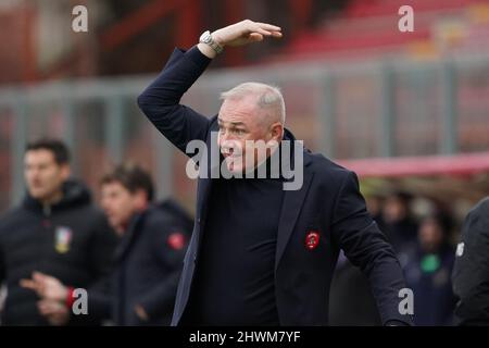 Perugia, Italien. 06. Mär, 2022. massimiliano alvini (Trainer perugia calcio) während AC Perugia gegen US Lecce, Italienisches Fußballspiel der Serie B in Perugia, Italien, 06 2022. März Quelle: Independent Photo Agency/Alamy Live News Stockfoto