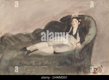 Kopie von Reclining Young Woman in Spanish Costume. Künstler, möglicherweise von: Édouard Manet, französisch, 1832–1883 Stockfoto