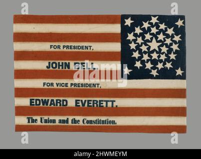 John Bell und Edward Everett Flag Banner. Thema: John Bell Thema: Edward Everett, Amerikaner, 1794–1865 Stockfoto