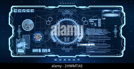 Cockpit Helmdesign mit HUD-Schnittstelle für VR Stock Vektor
