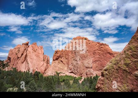 Red Rocks an einem sonnigen Tag Stockfoto