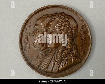 Medaille der Gesellschaft von Franklin und Montyon. Thema: Antoine Jean Baptiste Robert Auget, Baron de Montyon, Französisch, 1733–1820 Künstler: Jean Jacques Barre, Französisch, 1793–1855 Stockfoto