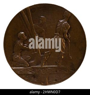 Frankreich Eiffelturm Souvenir De L’Ascension Medaille. Mint: Paris Künstler: Alexandre-Louis-Marie Charpentier, Französisch, 1856–1909 Stockfoto