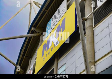 MKM Stadium, Hull, England - 5.. März 2022 außerhalb des Stadions vor dem Spiel Hull City gegen West Bromwich Albion, EFL Championship 2021/22 MKM Stadium, Hull, England - 5.. März 2022 Credit: Arthur Haigh/WhiteRoseFotos/Alamy Live News Stockfoto