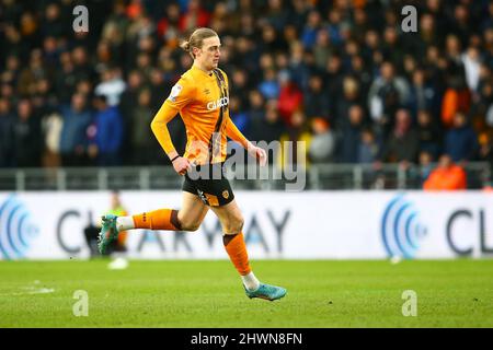 MKM Stadium, Hull, England - 5.. März 2022 Tom eaves (9) of Hull - während des Spiels Hull City gegen West Bromwich Albion, EFL Championship 2021/22 MKM Stadium, Hull, England - 5.. März 2022 Credit: Arthur Haigh/WhiteRoseFotos/Alamy Live News Stockfoto