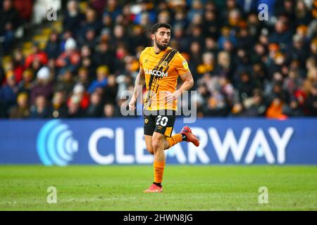 MKM Stadium, Hull, England - 5.. März 2022 Allahyar (20) von Hull - während des Spiels Hull City gegen West Bromwich Albion, EFL Championship 2021/22 MKM Stadium, Hull, England - 5.. März 2022 Credit: Arthur Haigh/WhiteRoseFotos/Alamy Live News Stockfoto