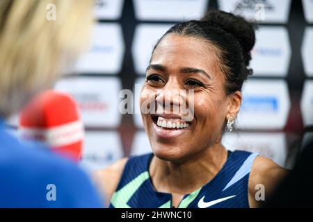 Paris, Frankreich. 06. März 2022. Mujinga Kambundji (Frauen 60m) der Schweiz tritt während der World Athletics Indoor Tour, Meeting de Paris 2022 am 6. März 2022 in der Accor Arena in Paris, Frankreich, an - Foto Victor Joly/DPPI Credit: DPPI Media/Alamy Live News Stockfoto