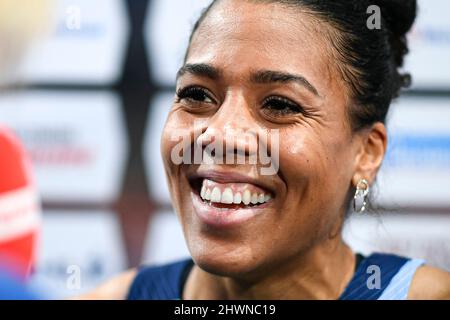 Paris, Frankreich. 06. März 2022. Mujinga Kambundji (Frauen 60m) der Schweiz tritt während der World Athletics Indoor Tour, Meeting de Paris 2022 am 6. März 2022 in der Accor Arena in Paris, Frankreich, an - Foto Victor Joly/DPPI Credit: DPPI Media/Alamy Live News Stockfoto