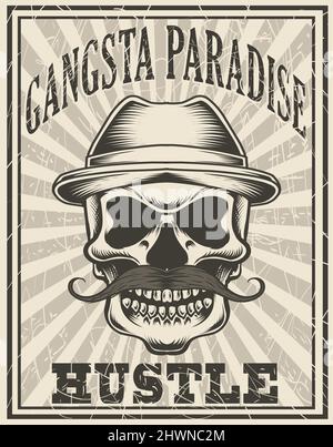 Illustration Vektor Gangster Paradies Poster Stock Vektor