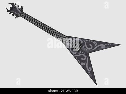 Illustration Vektor E-Gitarre auf weißem Hintergrund Stock Vektor