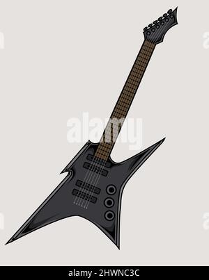 Illustration Vektor E-Gitarre auf weißem Hintergrund Stock Vektor