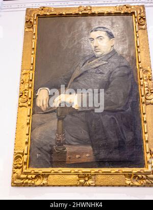 Don Manuel Guiterez Martinez, Portrait von 1922 an der Wand. Gründer der Bar Europa, Alfalfa, Sevilla, Spanien Stockfoto