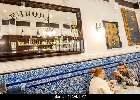 Andalucian Art Nouveau Bar Europa, Alfalfa, Sevilla, Spanien Stockfoto