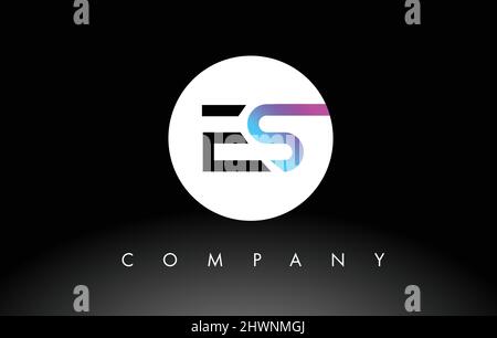 Es-Logo. Letter Design Vektor mit lila und schwarzen Farben. Stock Vektor