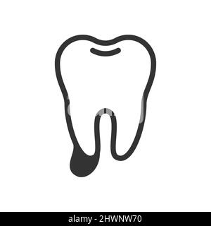 Zystisch krank Zahn, niedliche Vektor-Symbol Illustration Stock Vektor