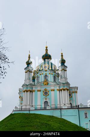 St. Andreas-Kirche in Kiew, Ukraine. Stockfoto