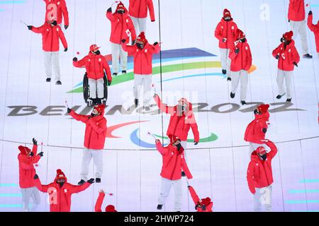 Japan Delegation (JPN), 4. MÄRZ 2022 : Eröffnungszeremonie der Paralympischen Winterspiele 2022 in Peking im Nationalstadion in Peking, China. Quelle: Yohei Osada/AFLO SPORT/Alamy Live News Stockfoto