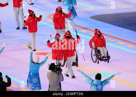 Japan Delegation (JPN), 4. MÄRZ 2022 : Eröffnungszeremonie der Paralympischen Winterspiele 2022 in Peking im Nationalstadion in Peking, China. Quelle: Naoki Morita/AFLO SPORT/Alamy Live News Stockfoto