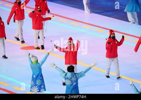 Japan Delegation (JPN), 4. MÄRZ 2022 : Eröffnungszeremonie der Paralympischen Winterspiele 2022 in Peking im Nationalstadion in Peking, China. Quelle: Naoki Morita/AFLO SPORT/Alamy Live News Stockfoto