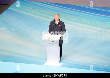 Präsident von BOCOG Cai Qi, 4. MÄRZ 2022: Eröffnungszeremonie der Paralympischen Winterspiele 2022 in Peking im Nationalstadion in Peking, China. (Foto von MA SPORTS/AFLO) Stockfoto