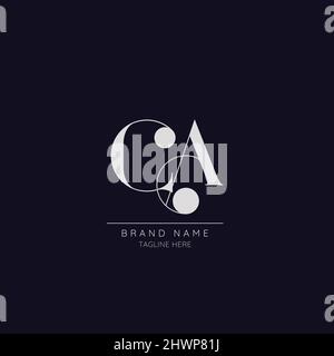 Design der Vektorsymbole für CA-Logo-Vorlagen mit dem Buchstaben Stock Vektor