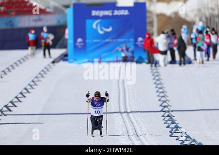 Oksana Masters (USA), 5. MÄRZ 2022 - Biathlon: Frauen-Sprint 6km während der Paralympischen Winterspiele 2022 in Peking im National Biathlon Center in Zhangjiakou, Hebei, China. (Foto von Yohei Osada/AFLO SPORT) Stockfoto