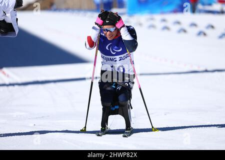 Oksana Masters (USA), 5. MÄRZ 2022 - Biathlon: Frauen-Sprint 6km während der Paralympischen Winterspiele 2022 in Peking im National Biathlon Center in Zhangjiakou, Hebei, China. (Foto von Yohei Osada/AFLO SPORT) Stockfoto